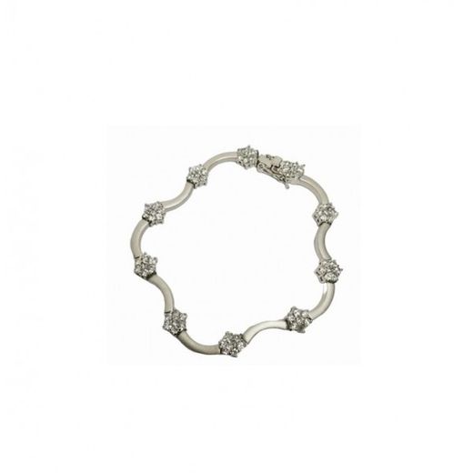 Xernus Silver Bracelet NF1710 Zirconia Flowers