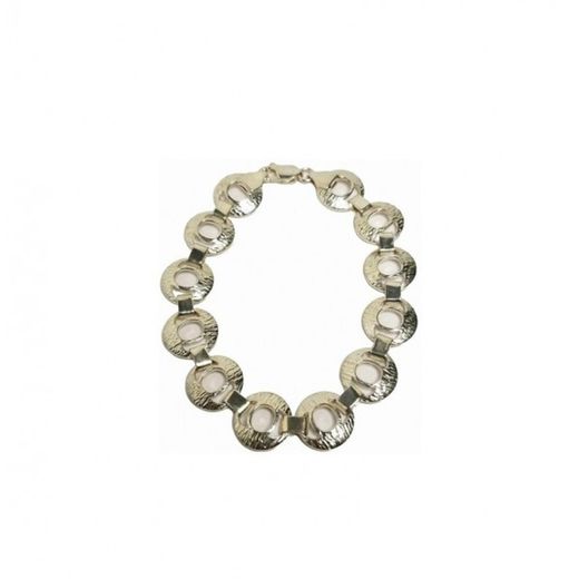 Xernus Silver Bracelet NF1795 Carved Circular Links