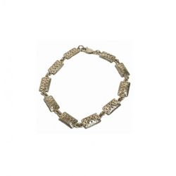 Xernus Silver Bracelet NF1809 Carved Rectangular Links