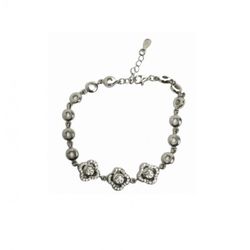 Pulsera Xernus Plata NF4070 Flores Circonitas