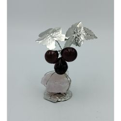 Racimo Uvas 13cm Cristal NF1313D Violeta Base Piedra Rosada