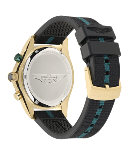 Reloj Aston Martin Hombre MTRL1F601 Sport Negro Cronógrafo Acero Dorado Analógico
