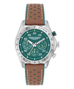 Reloj Aston Martin Hombre MTRS1F501 Piel Marrón Cronógrafo Acero Analógico