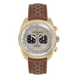 Reloj Aston Martin Hombre MTTS2F502 Cronógrafo Piel Marrón Acero Dorado Analógico