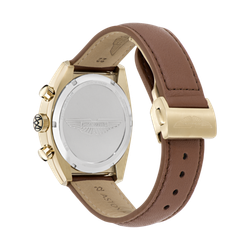 Reloj Aston Martin Hombre MTTS2F502 Cronógrafo Piel Marrón Acero Dorado Analógico