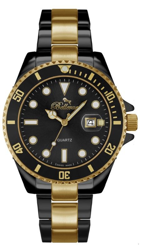 Rellotge Bellevue Dona F.22 Metall Negre Bicolor Daurat
