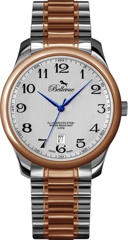 Reloj Bellevue Mujer F.3 Acero Inoxidable Gris Bicolor Rosa