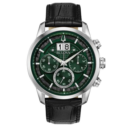 Bulova Herrenuhr 96B310 Schwarzes Leder