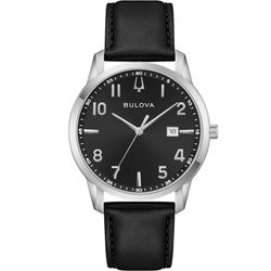 Reloj Bulova Hombre 96B473 Piel Negra Acero Analógico