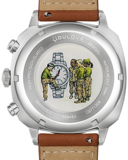 Reloj Bulova Hombre 96B482 Piel Marron Cronógrafo Acero Analógico
