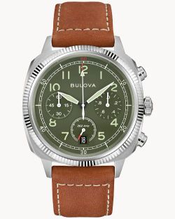Reloj Bulova Hombre 96B482 Piel Marron Cronógrafo Acero Analógico