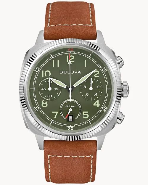 Reloj Bulova Hombre 96B482 Piel Marron Cronógrafo Acero Analógico