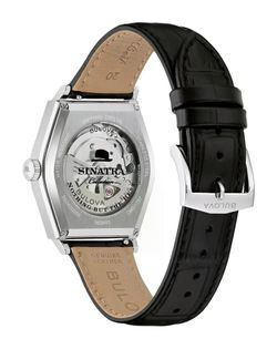Reloj Bulova Hombre 96B483 Frank Sinatra Edición Limitada Piel Negra Acero Automático
