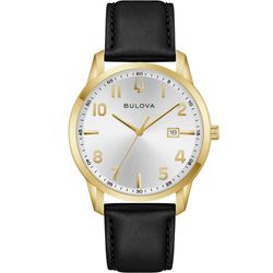 Reloj Bulova Hombre 97B238 Piel Negra Acero Dorado Analógico