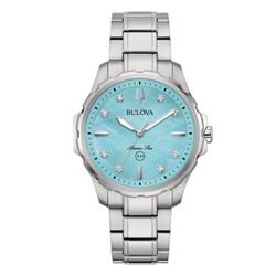 Bulova Damenuhr 96P248 Stahl Diamanten Marine Star