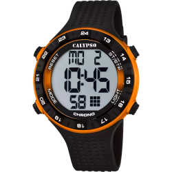 Reloj Calypso Hombre K5663/3 Sport Negro Bicolor Naranja Digital