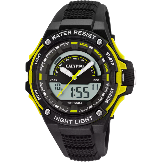 Reloj Calypso Hombre K5768/1 Sport Negro Bicolor Amarillo Analógico-Digital