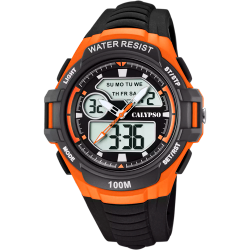 Reloj Calypso Hombre K5770/2 Sport Negro Bicolor Naranja Digital