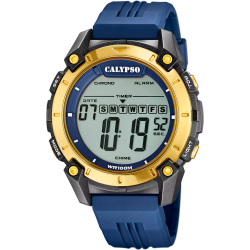 Reloj Calypso Hombre K5814/2 Sport Azul Bicolor Dorado Digital