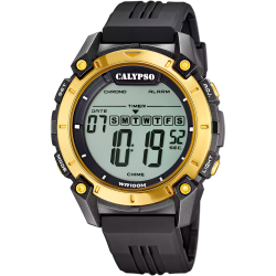 Reloj Calypso Hombre K5814/4 Sport Negro Bicolor Dorado Digital