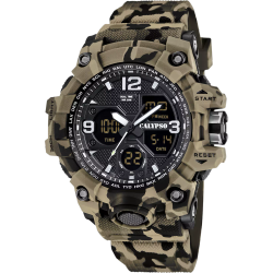 Reloj Calypso Hombre K5855/1 Sport Marrón Bicolor Verde Analógico-Digital