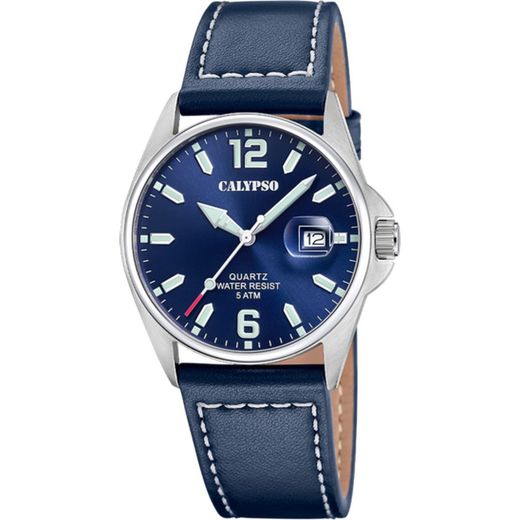 Calypso Men's Watch K5870/3 Blue Leather Basic