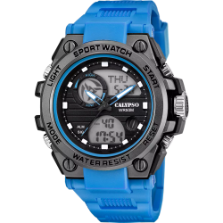 Reloj Calypso Hombre K5875/1 Plástico Negro Bicolor Azul Analogico-Digital