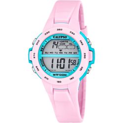 Relógio infantil Calypso K5850/1 esportivo rosa bicolor turquesa