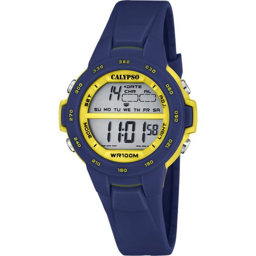 Montre Enfant Calypso K5850/5 Sport Bleu Bicolore Jaune