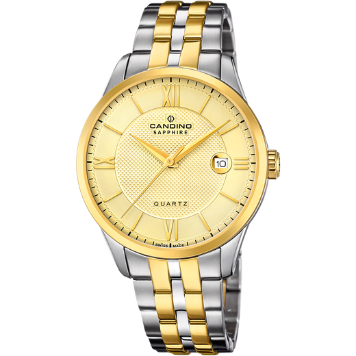 Reloj Candino Hombre C4706/A Acero Plateado Bicolor Dorado Analógico