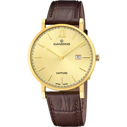 Reloj Candino Hombre C4726/2 Piel Marón Acero Dorado Analógico