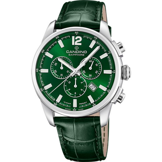 Reloj Candino Hombre C4745/3 Piel Verde Acero Cronógrafo Analógico