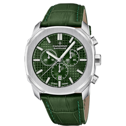 Reloj Candino Hombre C4747/3 Piel Verde Acero Cronógrafo Analógico