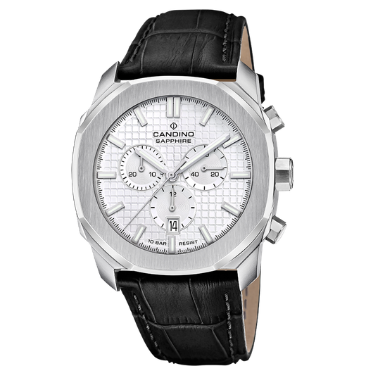 Reloj Candino Hombre C4747/5 Piel Negra Acero Cronógrafo Analógico