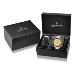 Reloj Candino Hombre C4748/A Acero Plateado Bicolor Dorado Cronógrafo Analógico