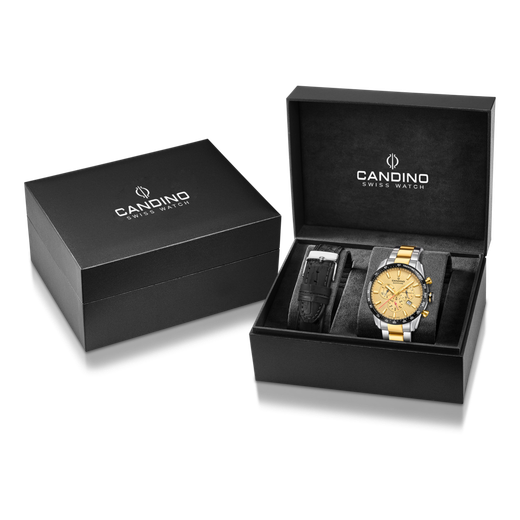 Reloj Candino Hombre C4748/A Acero Plateado Bicolor Dorado Cronógrafo Analógico