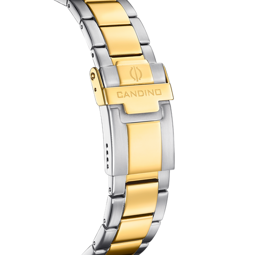 Reloj Candino Hombre C4748/A Acero Plateado Bicolor Dorado Cronógrafo Analógico