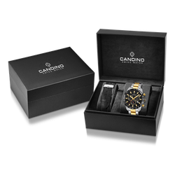Reloj Candino Hombre C4748/D Acero Plateado Bicolor Dorado Cronógrafo Analógico
