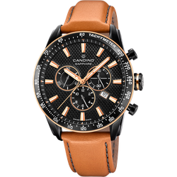 Reloj Candino Hombre C4759/1 Piel Marrón Acero Negro Cronógrafo Analógico