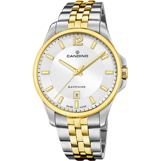 Reloj Candino Hombre C4765/1 Acero Plateado Bicolor Dorado Analógico