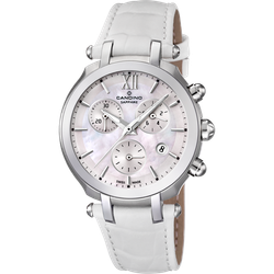Reloj Candino Mujer C4521/1 Piel Blanca Acero Cronógrafo Analógico