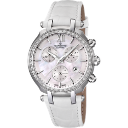 Reloj Candino Mujer C4522/1 Piel Blanca Acero Cronógrafo Analógico