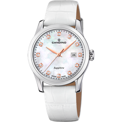 Reloj Candino Mujer C4736/1 Piel Blanca Acero Analógico