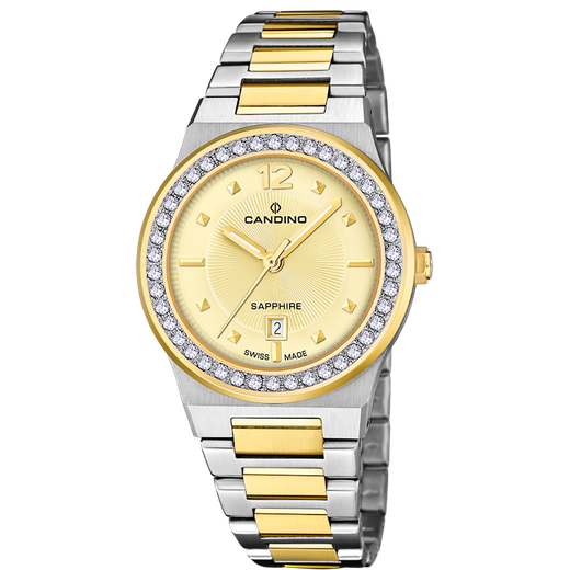 Reloj Candino Mujer C4750/B Acero Bicolor Dorado Circonitas Analógico