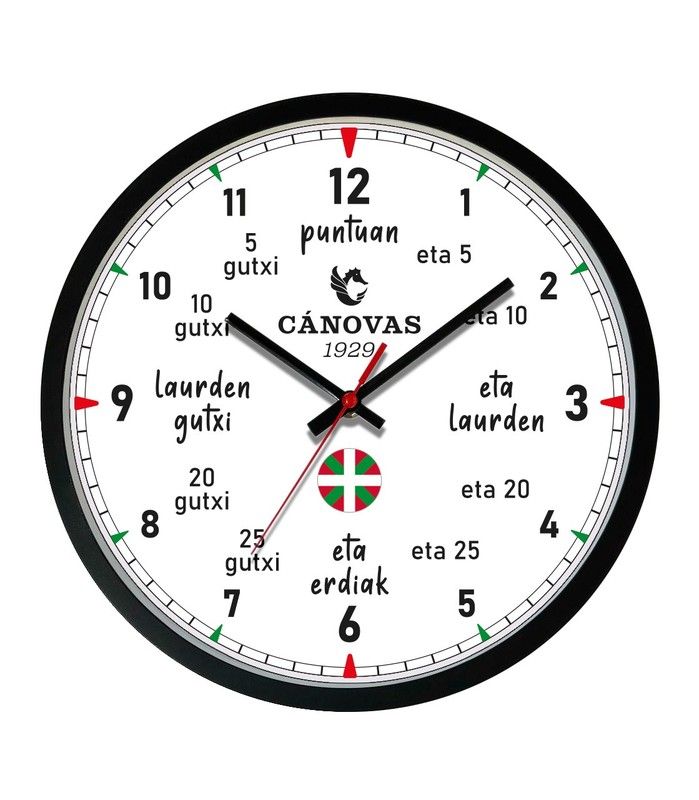 Reloj Cánovas 1929 Pared CA1929-EUSK Horas Euskera
