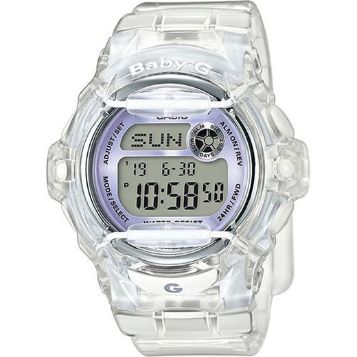 Relógio feminino Casio Baby-G BG-169R-7EER branco transparente
