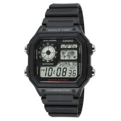 Reloj Casio Digital AE-1200WH-1AVEF Hora Mundial Cuadrado