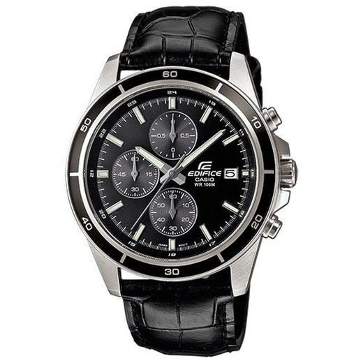Casio Edifice EFR-526L-1AVUEF Schwarze Lederuhr