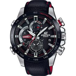 Casio Edifice EQB-800BL-1AER Bluetooth-ur i sort læder