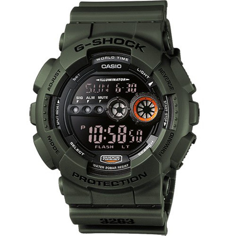 sofá juguete Correlación Reloj Casio G-Shock GD-100MS-3ER Verde Militar — Joyeriacanovas